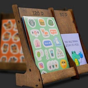 Retail toonbank displaystandaard Lasergesneden sjabloon 3 maten | Knutselstand | Marktkraamorganisator | Gelaagde standaard voor goederen | E-bestand SVG DXF pdf