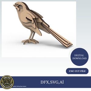 3D Vogel Dekor SVG DXF CDR Dateien - Layered SVG-Dateien für Cricut, Laser Cut Tier SVG
