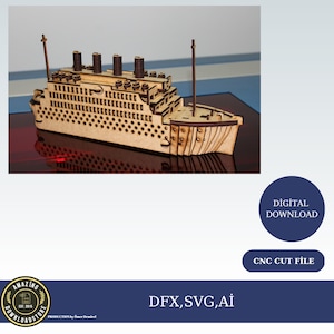 quebra-cabeça de navio titanic arquivo de desenho de quebra-cabeça de madeira 3D para corte a laser cnc (cdr,svg,dxf,ai) decoração de quebra-cabeça DIY