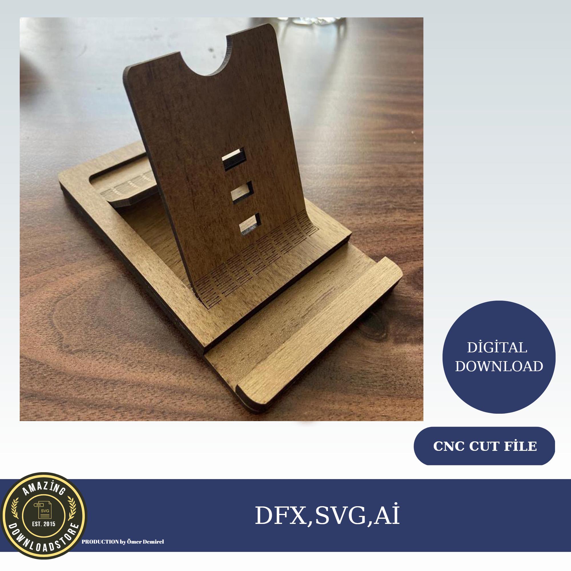 Laser Cut Phone Stand Svg Template Glowforge Phone Stand Svg Cricut ...