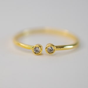 Dual Birthstone Ring for Couples • Custom Two Stone Ring • Personalized Birthstone Jewelry • Anniversary Gift for Her or Him