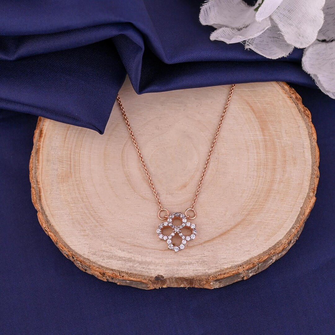 四つ葉のクローバーネックレス 925スターリングシルバー | ローズ