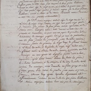 Antiguo Documento del Siglo XIX、del Registro de actas de Matrimonio de L'Odere (フランス)。 Manuscrito sobre papel de algodón hecho a mano.
