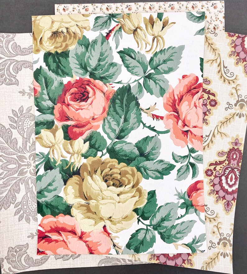 Retro Wallpaper Sheets Pack for Paper Crafts. 4 Victorian Etsy