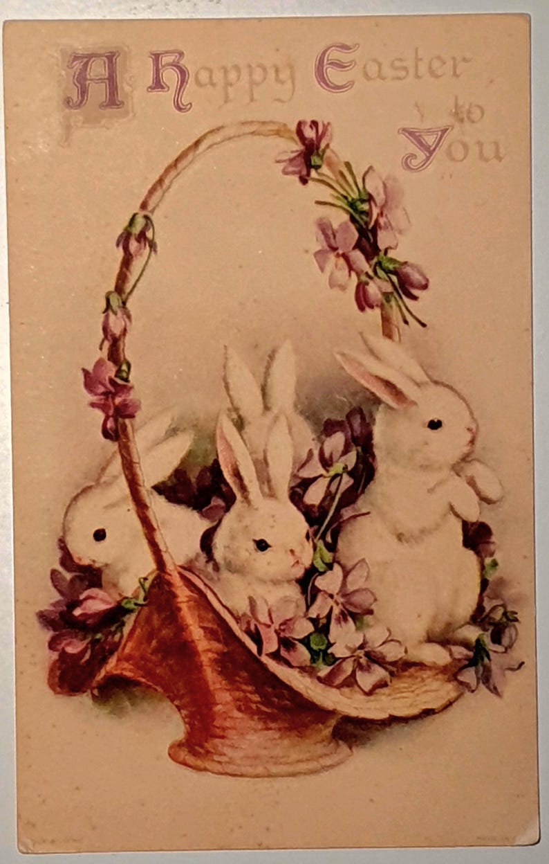 Ellen Clapsaddle Easter postcards without autograph. Pack of 6 original postcards. Edition: Wolf Artist. image 3