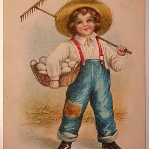 Ellen Clapsaddle Easter postcards without autograph. Pack of 6 original postcards. Edition: Wolf Artist. image 5