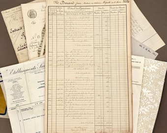 Antique French Ephemera Paper Pack, Junk Journal, Collage