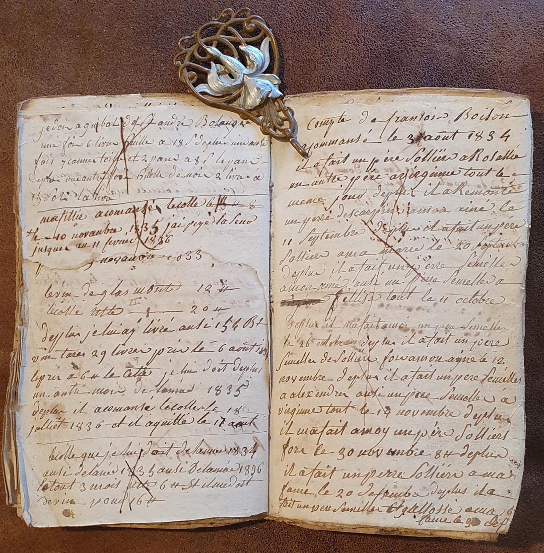 19th-century Goatskin Notebook for Accounting Records. for Historians ...