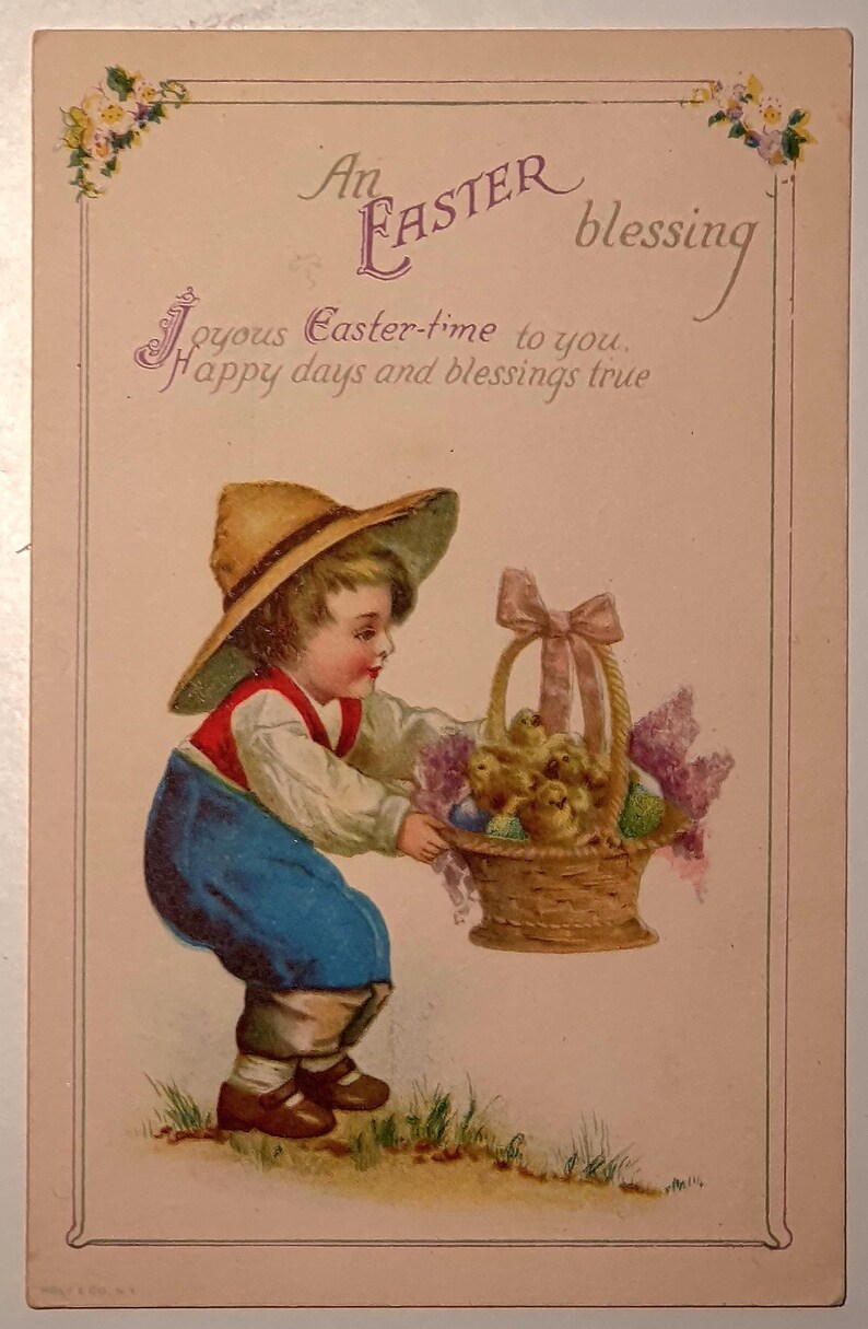 Ellen Clapsaddle Easter postcards without autograph. Pack of 6 original postcards. Edition: Wolf Artist. image 7