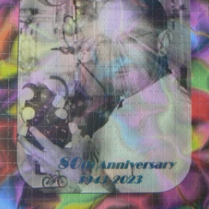Anniversary bicycle day blotter art / 396 hits / 19.8cm x 16.2cm / 9mm each square