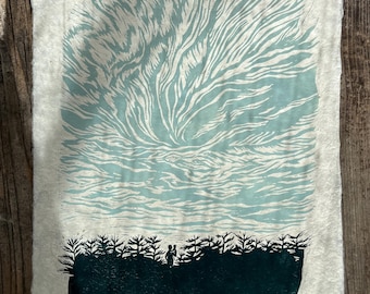 handmade linocut print original &quot;Tragling&quot; limited edition (without postage strip!)