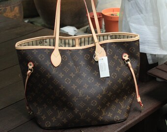 Vintage LV Neverfull MM Monograma Bolsa de tela