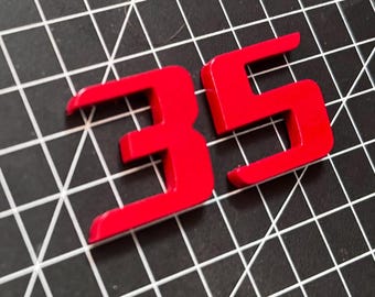 Letras, logotipo y emblema del VW Golf Edition 35 para la parte trasera en Rojo Tornado
