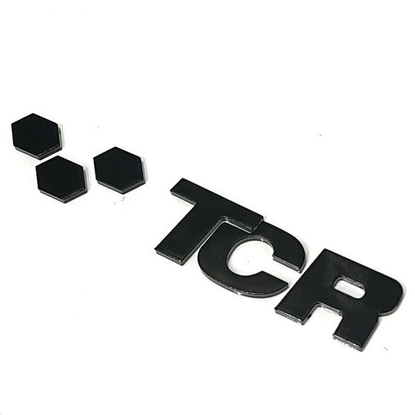 VW Golf GTI Tcr emblem, logo in piano black