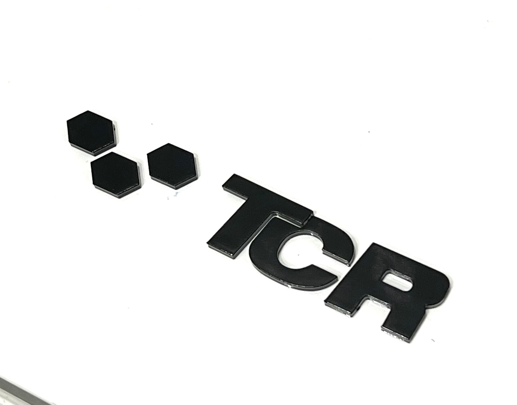 VW Golf GTI Tcr emblem, logo in piano black