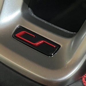 Logo volant VW Golf 7 Clubsport, emblème Noir Piano / Rouge Tornade