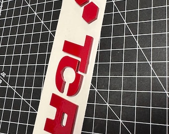 VW Golf GTI TCR emblem, logo Tornado red