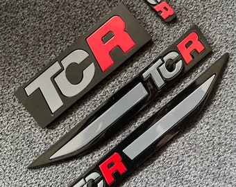 VW Golf GTI TCR Emblem Set for Pure Grey Vehicles