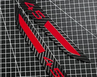 VW Golf 8 GTI CLUBSPORT 45 Side Emblem Left / Right In Real Carbon / Tornado Red