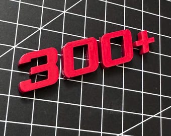 300+ lettering, logo, emblem painted in Tornado Red