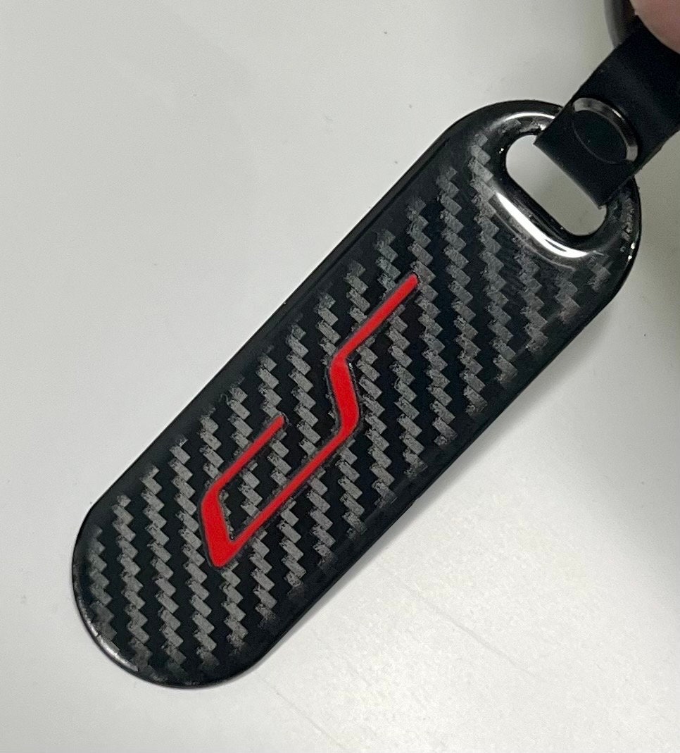 GTI Carbon Leder Schlüsselanhänger aus Schwarz (Auf Anfrage Gravur)