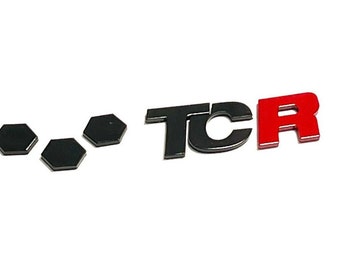 VW Golf GTI TCR emblem, logo two-tone