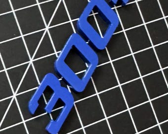 300+ lettering, logo, emblem painted in ultramarine blue