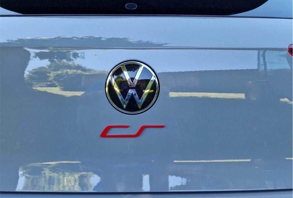 VW Golf GTI CLUBSPORT Emblem, Logo, Self-adhesive Lettering in Tornado Red  
