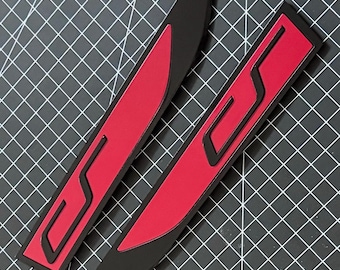 VW Golf 8 GTI Clubsport Side Emblem Set in Black / Tornado Red