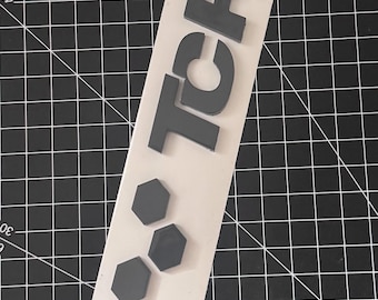 VW Golf GTI TCR emblem, logo in pure gray