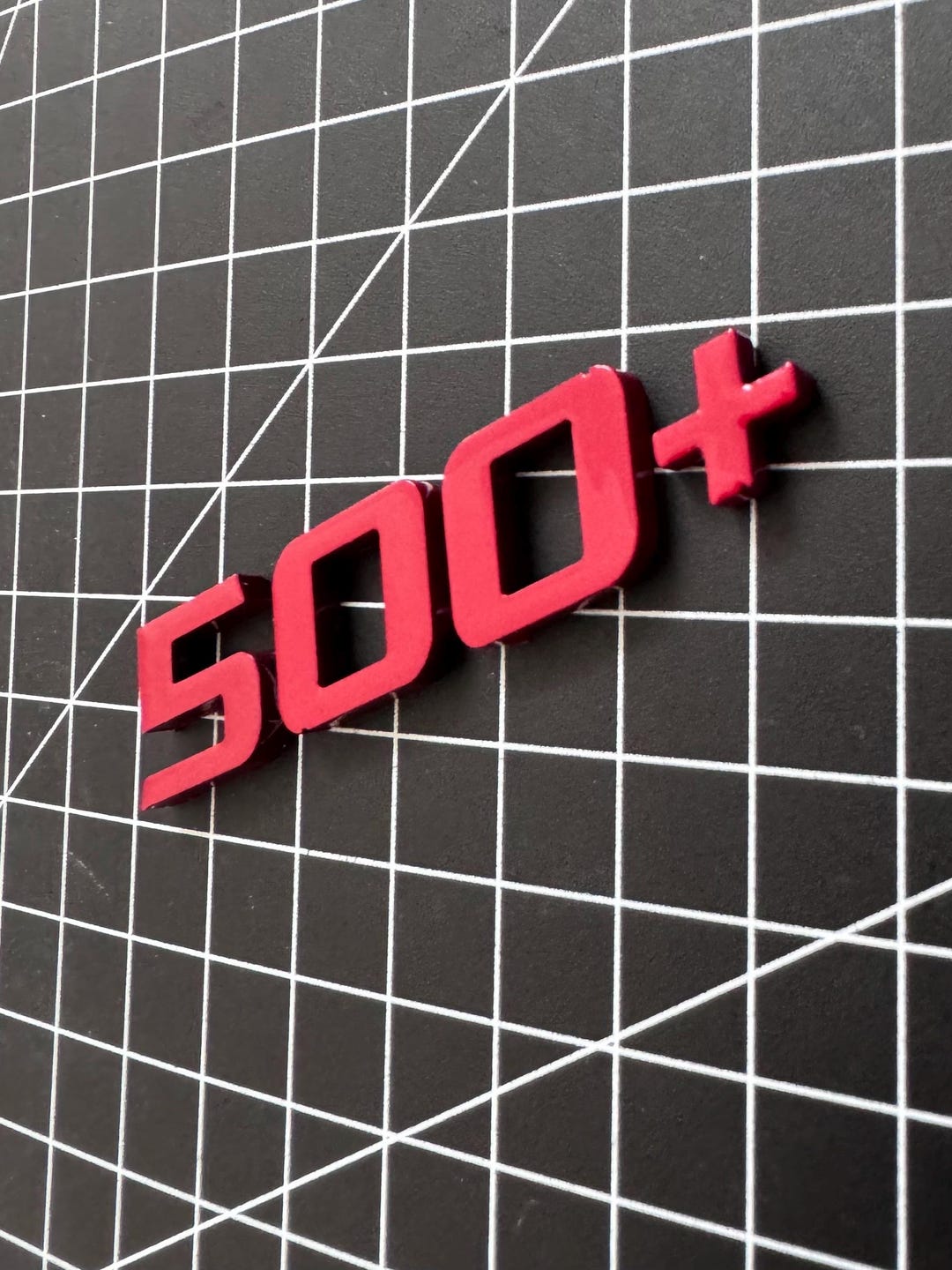 500 Lettering 500+ Lettering, Logo, Emblem Painted in Tornado Red - Etsy