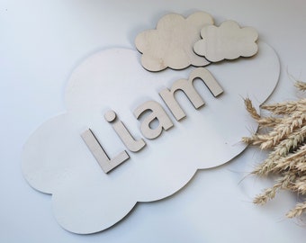 Cloud Personalized Name Sign Door Sign Door Decoration Baby Shower Kids Birthday Baby Room Decoration 6 mm