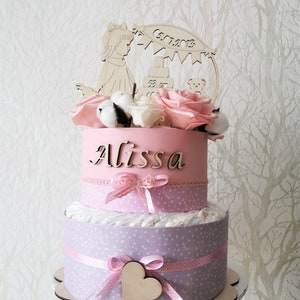 Diaper cake baby girl Diaper cake baby girl Diaper cake pink Diaper cake personalized Diaper cake