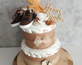 Gâteau de couches Baby Shower Gâteau de couches Petit Miracle Gâteau de couches Beige Marron