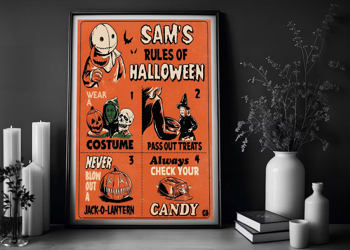 Sams Rules of Halloween Poster Digital Download Halloween Etsy Canada