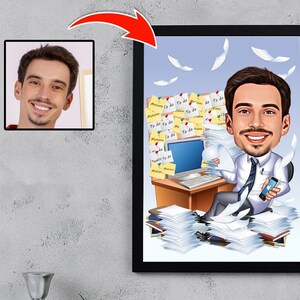 CFO Gift for Men, Male CFO Caricature From Photo, Custom CFO Art, Funny ...