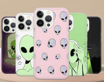 Alien Phone Case Ufo Cover for Pixel 7 6A, iPhone 14 13 12 Pro 11 XR for Samsung S23 S22 A73 A53 A13