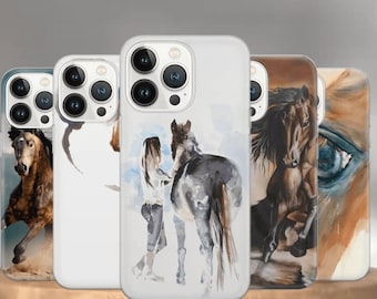 Equestrian Horse Painting Phone Case: Glossy TPU Cover