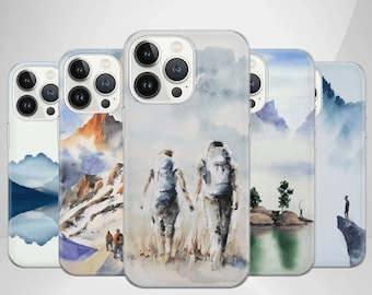 Wanderlust Phone Case Hiking Cover for Pixel 7 6A, iPhone 14 13 12 Pro 11 XR for Samsung S23 S22 A73 A53 A13