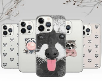 Raccoon Phone Case: Trash Panda Art, Glossy TPU Cover