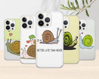 Cute Snail Phone Case Late Cover for Pixel 7 6A, iPhone 14 13 12 Pro 11 XR for Samsung S23 S22 A73 A53 A13