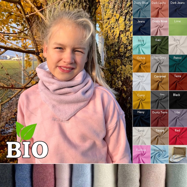 Edler Loop-Schal höchster Tragekomfort aus Bio-Stoff, viele Farbkombinationen, Wendeschal für Kinder und Jugendliche, handgenäht