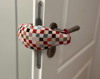 Protección para pomo de puerta - Tope de puerta - Cojín para pomo de puerta - Burlete de muy alta calidad, muchos colores - Protección para los dedos - Remedio para portazos - Tejido de tapicería