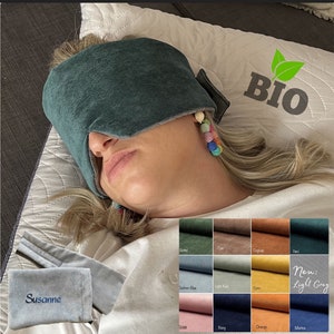 Augenmaske Schlafmaske ultra weich, atmungsaktiv, BIO, viele Farben, personalisierbar, mit Text Bild 1
