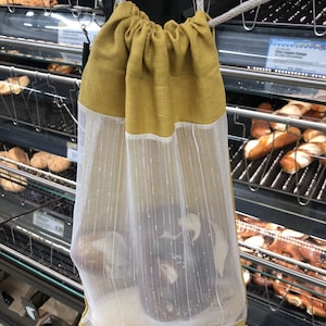 Sac à pain durable avec fenêtre – cousu à la main et respectueux de l'environnement – plusieurs couleurs