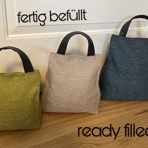 Doorstop - &quot;Doorstop Bag&quot; - robust upholstery fabric linen - ready FILLED - heavy-duty design - 3 sizes, many colors, very high quality