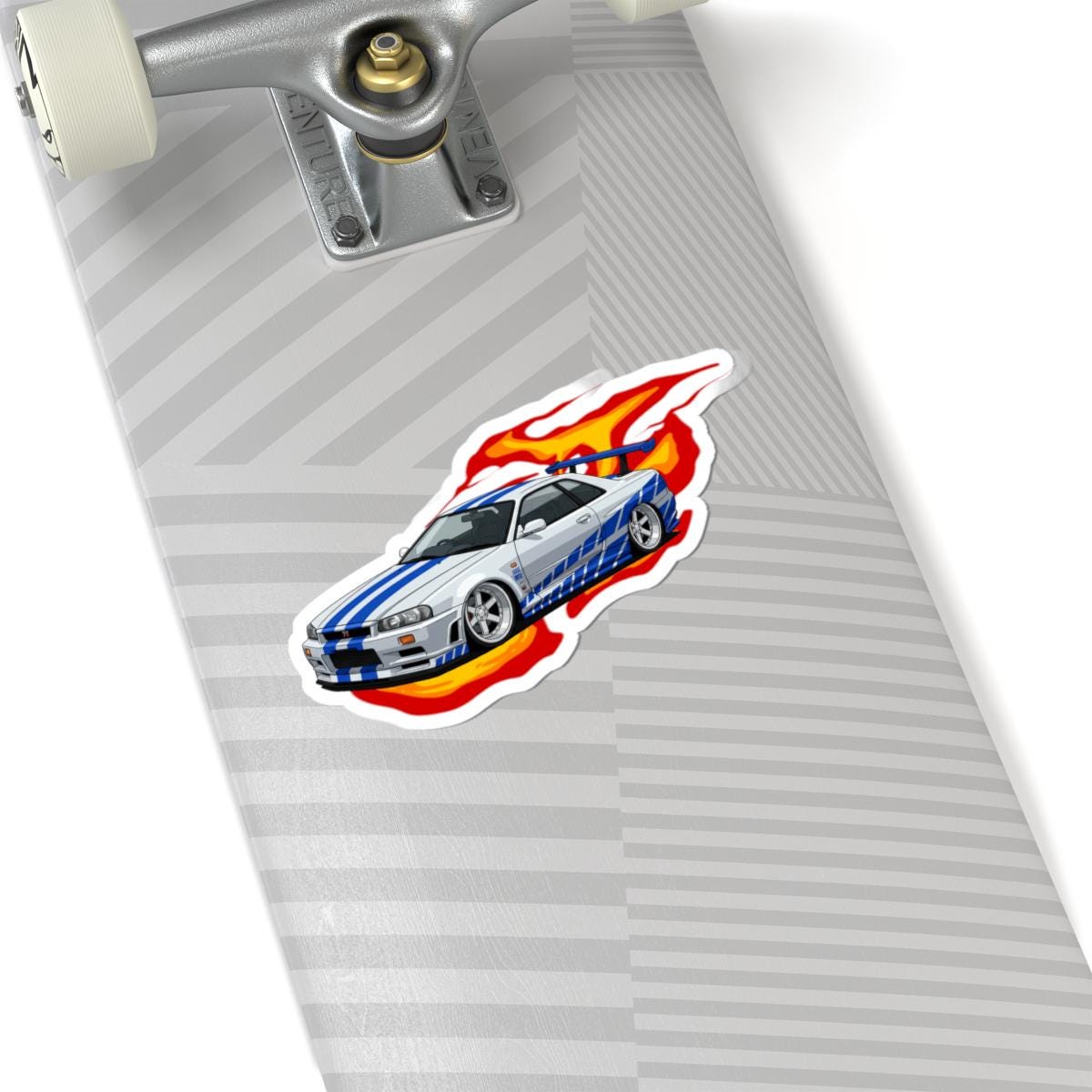 Fast and the Furious Skyline Car Sticker | Kiss-cut Sticker, Flame ...