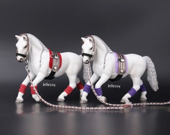 billessy / VERLENGSET / MODEL LUXE / paard / model paard / accessoires / longe / hoofdstel / bandages / Schleich / 13737 / Model Horse Tack