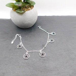 Dreamcatcher bracelet, Sterling silver 925 bracelet, silver chain bracelet