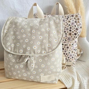 Sac à dos enfant marguerite, fleurs, coeur - cadeau naissance